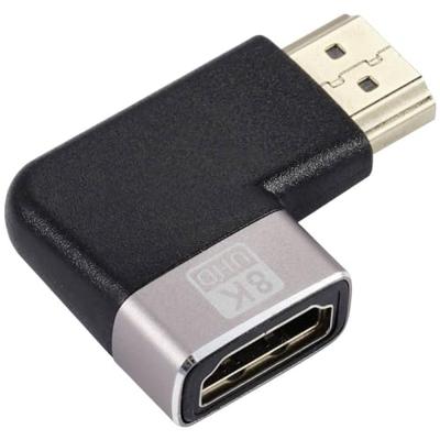 SpeaKa Professional SP-11302008 HDMI Adapter [1x HDMI-stekker - 1x HDMI-bus] Zwart, Zilver UHD 8K @ 60 Hz, UHD 4K @ 120 Hz 90° haaks naar links
