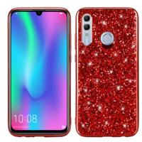 Glittery poeder schokbestendig TPU Case voor Huawei Honor 10 Lite (rood) - thumbnail