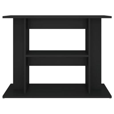 Aquariumstandaard 80x35x60 cm bewerkt hout zwart - thumbnail