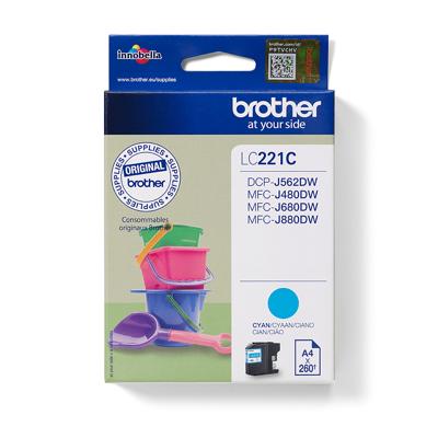 Inktcartridge Brother LC-221C blauw