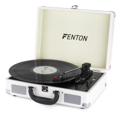 Fenton RP115D Retro Platenspeler in Koffer met Ingebouwde Speakers, Bluetooth en USB - Wit