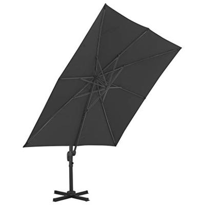 VidaXL Zweefparasol met aluminium paal 300x300 cm antracietkleurig