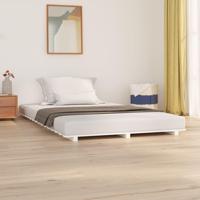 Bedframe massief grenenhout wit 120 x 190 cm - thumbnail