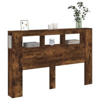 Hoofdeinde met LED 160x18,5x103,5 cm bewerkt hout gerookt eiken - thumbnail