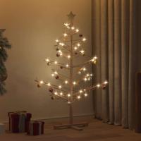 Houten kerstboom met standaard Bruin 125 cm Massief grenenhout - thumbnail