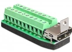 Delock 65168 HDMI-connector Bus, inbouw verticaal Aantal polen: 20 Zilver 1 stuk(s) Delock 65168 HDMI-connector Bus, inbouw verticaal Aantal polen: 20 Zilver 1 stuk(s)