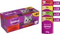 Whiskas 1+ Classic Selectie in saus natvoer kat multipack maaltijdzakjes 1 verpakking (40 x 85 g) - thumbnail