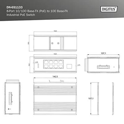 Digitus DN-651133 Industrial Ethernet Switch 8 + 1 poorten 10 / 100 MBit/s PoE-functie