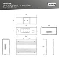 Digitus DN-651133 Industrial Ethernet Switch 8 + 1 poorten 10 / 100 MBit/s PoE-functie - thumbnail