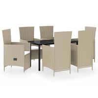 7-delige Tuinset met kussens beige - thumbnail