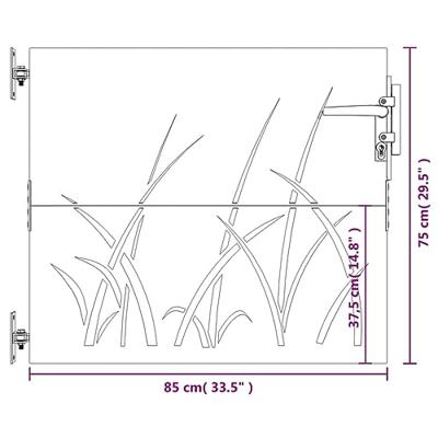 Poort 85x75 cm grasontwerp cortenstaal Poort 85x75 cm grasontwerp cortenstaal