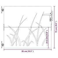 Poort 85x75 cm grasontwerp cortenstaal - thumbnail