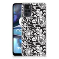 Motorola Moto G22 | TPU Case | Black Flowers - thumbnail