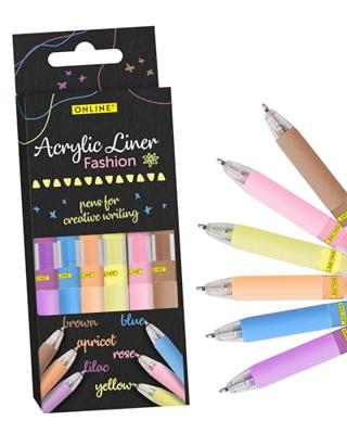 Acrylliner online fashion assorti 6 stuks Acrylliner online fashion assorti 6 stuks