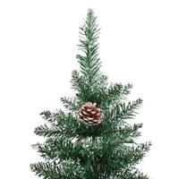 VidaXL Slanke kerstboom groen 150 cm pvc en massief dennenhout - thumbnail
