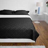 Bedsprei gewatteerd dubbelzijdig 230x260 cm zwart/wit - thumbnail