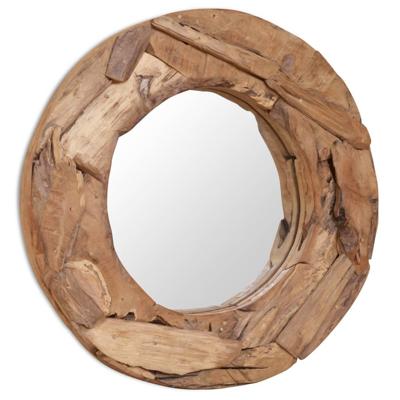 VidaXL Decoratieve spiegel rond 60 cm teakhout VidaXL Decoratieve spiegel rond 60 cm teakhout