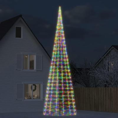 LED-kerstboom aan vlaggenmast 3000 LEDs kleurrijk 800 cm LED-kerstboom aan vlaggenmast 3000 LEDs kleurrijk 800 cm