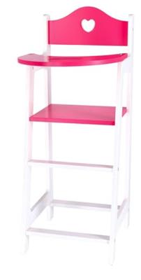 My Beautiful Dollsroom Houten Poppenstoel Roze/Wit