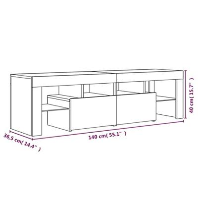 Tv-meubel met LED-verlichting 140x36,5x40 cm grijs sonoma eiken