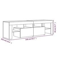 Tv-meubel met LED-verlichting 140x36,5x40 cm grijs sonoma eiken - thumbnail