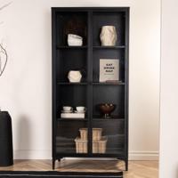 Nohr Vitrinekast 'Danyella' 190 x 90cm, kleur zwart - thumbnail