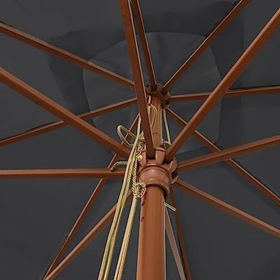 Parasol met houten paal 300x300x273 cm zwart