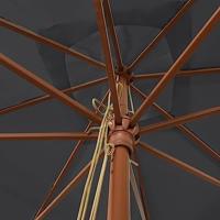 Parasol met houten paal 300x300x273 cm zwart - thumbnail