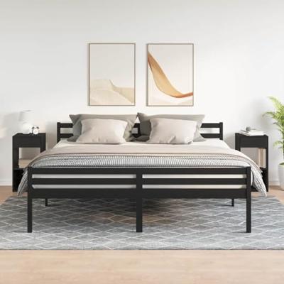 Nachtkastjes 2 st met lade 35x34x66,5 cm zwart eikenkleurig