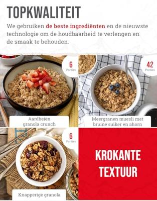 Readywise Readywise 120 porties gevriesdroogde vegetarische ontbijt maaltijden