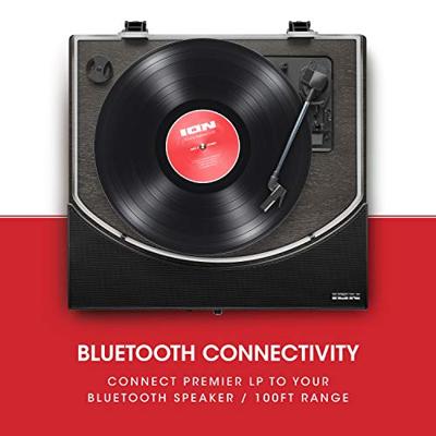 ION Audio Premier LP - Draadloze Bluetooth platenspeler / vinyl platenspeler met luidsprekers, USB-conversie, RCA & hoofdtelefoonuitgangen - Zwart