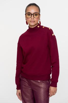 Geisha Sweater With Buttons At Shoulder 52600-41 Sweater 480 Burgundy