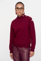 Geisha Sweater With Buttons At Shoulder 52600-41 Sweater 480 Burgundy - thumbnail