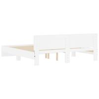 Bedframe met hoofdeinde en LED-verlichting wit 200x200 cm - thumbnail