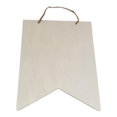 Playwood Houten vlag rechthoek met hanger, 25,3x20,3cm