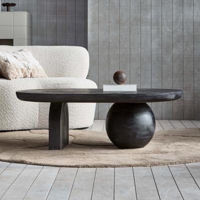 WOOOD Salontafel 'Steppe' Mangohout, 110 x 72cm, kleur zwart WOOOD Salontafel 'Steppe' Mangohout, 110 x 72cm, kleur zwart