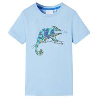 Kindershirt met korte mouwen 140 lichtblauw - thumbnail