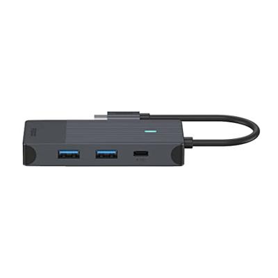 Rapoo UCM-2001 USB-C Adapter 4-in-1 USB Hub Zwart - thumbnail