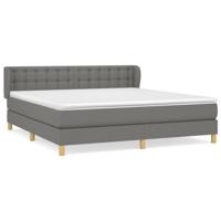 Boxspring met matras stof donkergrijs 180x200 cm - thumbnail