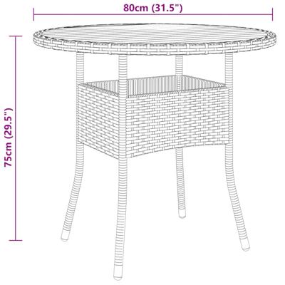 5-delige Tuinset poly rattan grijs - thumbnail