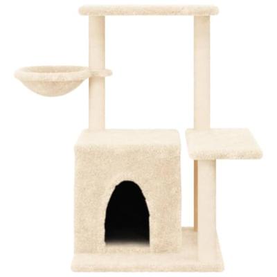 Kattenmeubel met sisal krabpalen 83 cm crmekleurig - thumbnail