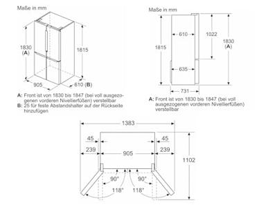BOSCH KFN96APEA Serie 6 French Door Koel-vriescombinatie