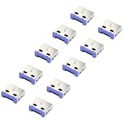 Renkforce USB-A-poortslot RF-4695230 Set van 10 stuks Zilver-blauw RF-4695230