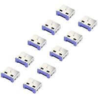 Renkforce USB-A-poortslot RF-4695230 Set van 10 stuks Zilver-blauw RF-4695230 - thumbnail