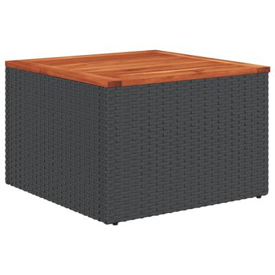 7-delige Loungeset met kussens poly rattan zwart - thumbnail