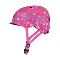 Globber helm elite lights pink flowers - thumbnail