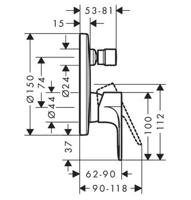 Inbouw Badmengkraan HansGrohe Rebris S Eengreeps Voor iBox Universal Chroom - thumbnail