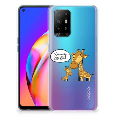 OPPO A94 5G | Reno5 Z Telefoonhoesje met Naam Giraffe OPPO A94 5G | Reno5 Z Telefoonhoesje met Naam Giraffe