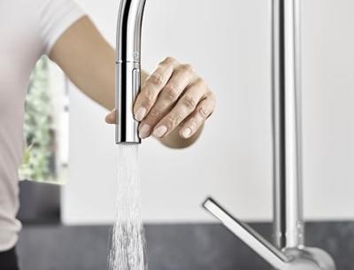 Hansgrohe Talis M54 ééngreeps keukenmengkraan 210 met uitttrekbare vuistdouche, 2 straalsoorten, chroom