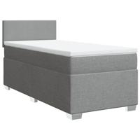 Boxspring met matras stof lichtgrijs 120x190 cm - thumbnail